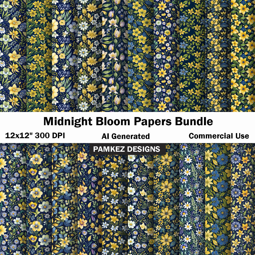 AI Midnight Bloom Papers Bundle (image for) AI Midnight Bloom Papers Bundle